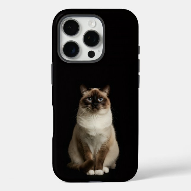 Funda iPhone 16 Pro Black 4 Luxe iPhone 16 Pro, Birmanese Cat (Reverso )