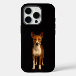 Funda iPhone 16 Pro Black 4 Luxe iPhone 16 Pro, Classy Basenji Dog