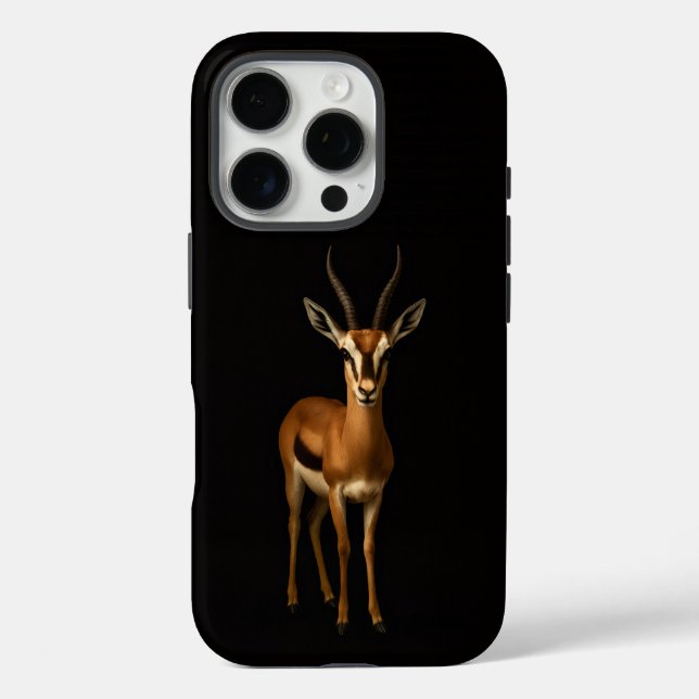 Funda iPhone 16 Pro Black 4 Luxe iPhone 16 Pro, Elegante Gacela (Reverso )