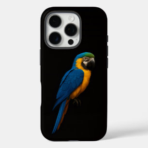 Funda iPhone 16 Pro Black 4 Luxe iPhone 16 Pro, Guacamayo Azul Amarill