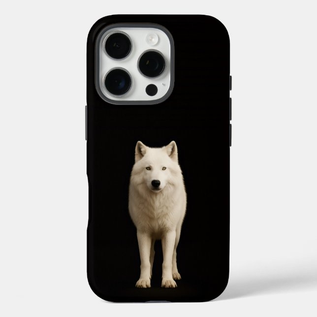 Funda iPhone 16 Pro Black 4 Luxe iPhone 16 Pro, Ivory Arctic Wolf (Reverso )