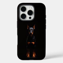 Funda iPhone 16 Pro Black 4 Luxe iPhone 16 Pro, Perro Doberman Guardiá
