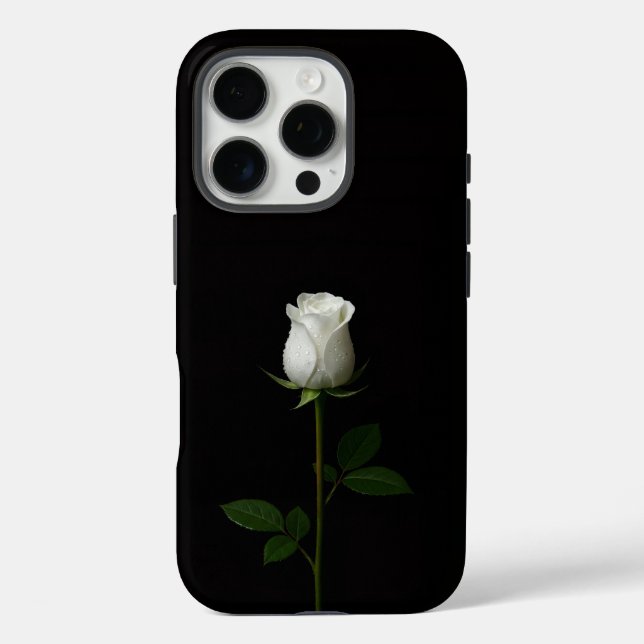 Funda iPhone 16 Pro Black 4 Luxe iPhone 16 Pro, Pure White Rose (Reverso )