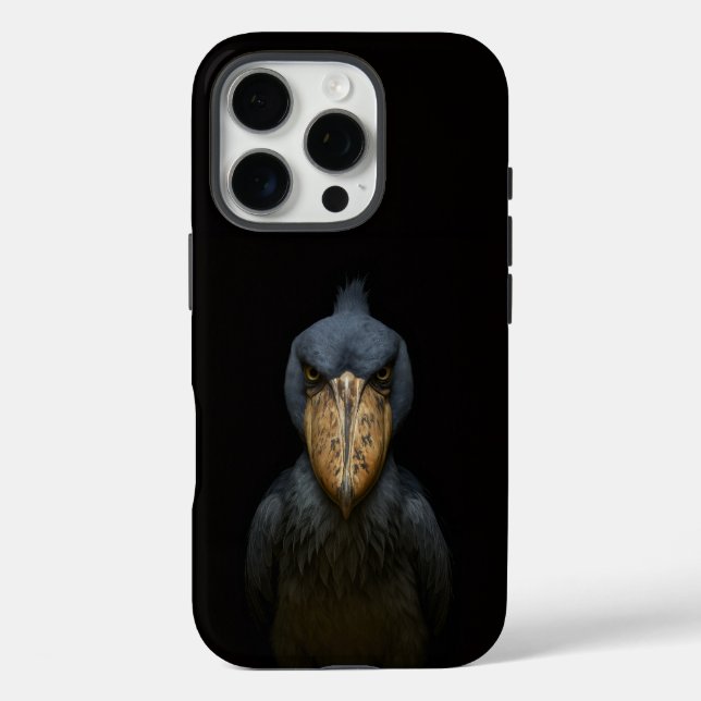 Funda iPhone 16 Pro Black 4 Luxe iPhone 16 Pro, Shoebill Bird (Reverso )