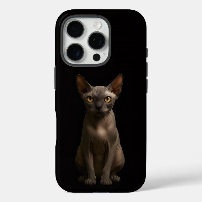 Funda iPhone 16 Pro Black 4 Luxe iPhone 16 Pro, Sphynx Cat (Reverso )