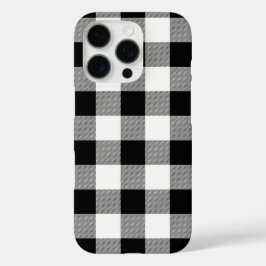 Funda iPhone 16 Pro Blanco negro de búfalo revestido