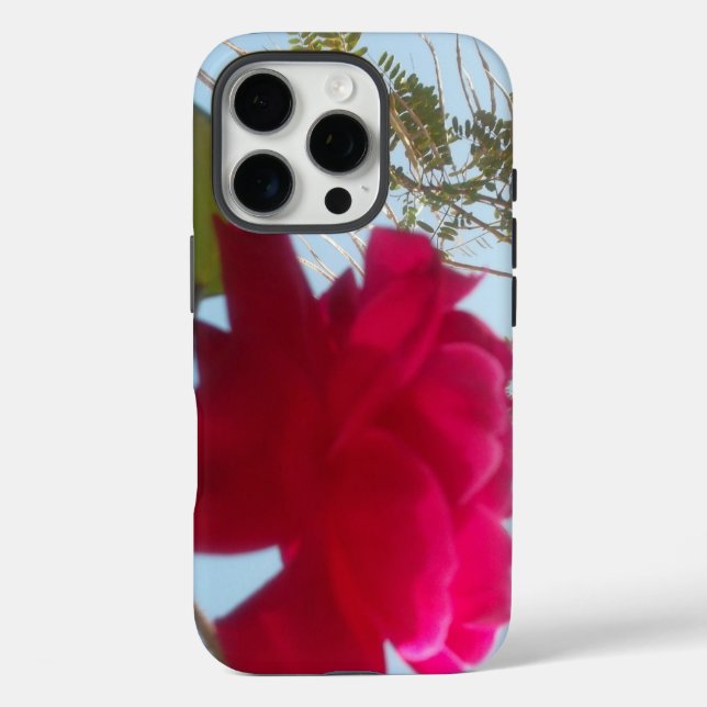 Funda iPhone 16 Pro Bloom celestial: Un Rosa contra el cielo (Reverso )