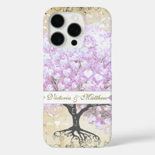 Funda iPhone 16 Pro Boda de pájaro vintage del árbol de lavanda de hoj