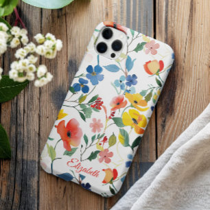 Funda iPhone 16 Pro Bonito Cuto Colorido Acuarela Ditsy Flores