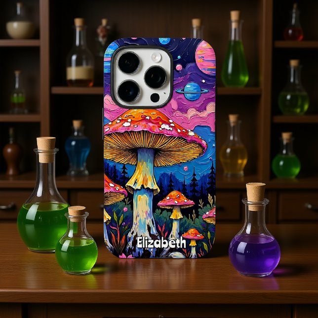 Funda iPhone 16 Pro Bosque de hongos planetarios (Subido por el creador)