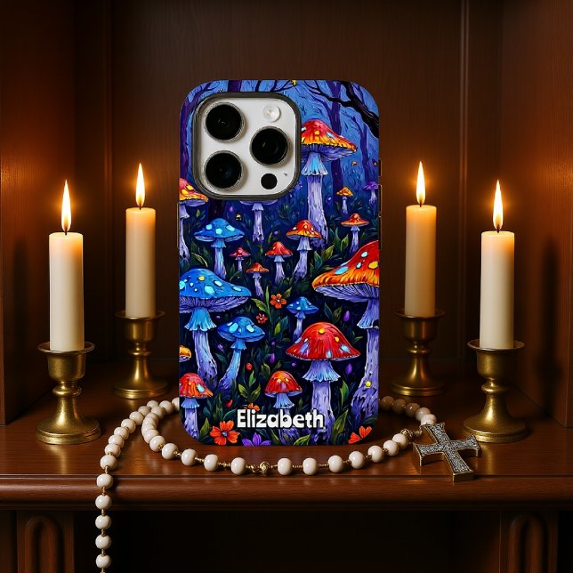 Funda iPhone 16 Pro Bosque vibrante de hongos (Subido por el creador)