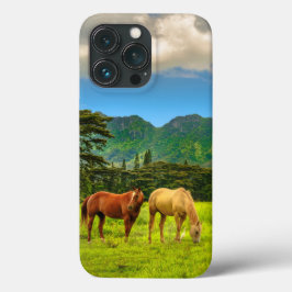 Funda iPhone 16 Pro Caballos hawaianos, Pico Hokulei, Kauai, Hawai