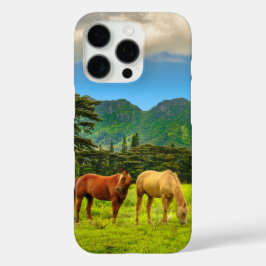 Funda iPhone 16 Pro Caballos hawaianos, Pico Hokulei, Kauai, Hawai