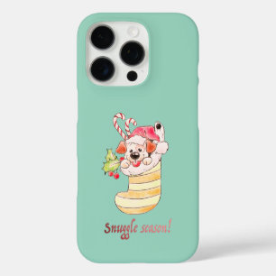 Funda iPhone 16 Pro Cachorro de Temporada de Abrazos en Calcetín