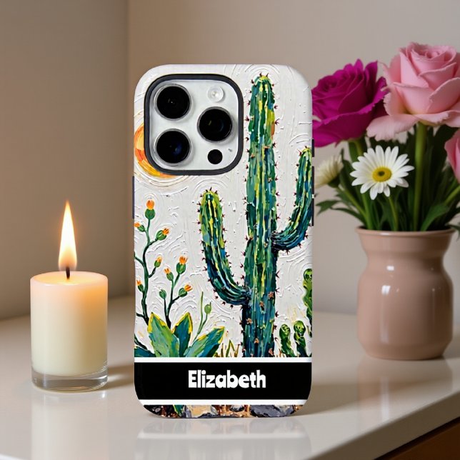 Funda iPhone 16 Pro Cactus Smartphone Impasto Desert con textura (Subido por el creador)