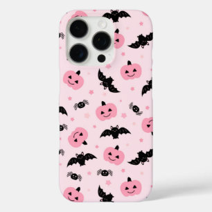 Funda iPhone 16 Pro Calabazas divertidas de Halloween y patrón de murc