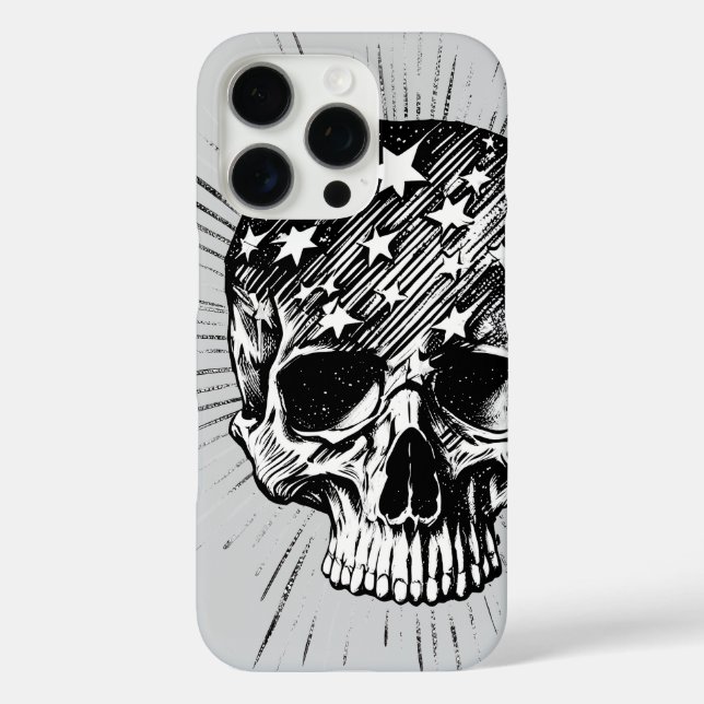 Funda iPhone 16 Pro Calavera & Estrellas II (Reverso )