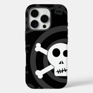 Funda iPhone 16 Pro =[ Calaveras y huesos cruzados ]= 