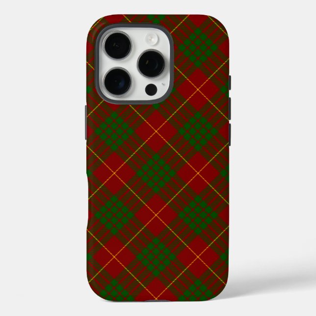 Funda iPhone 16 Pro Cameron tartán rojo verde a cuadros (Reverso )