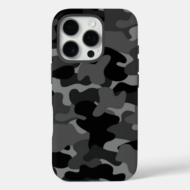 Funda iPhone 16 Pro Camo negro gris (Reverso )