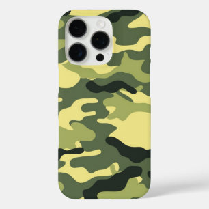 Funda iPhone 16 Pro Camping Camo Caza Camuflaje Verde