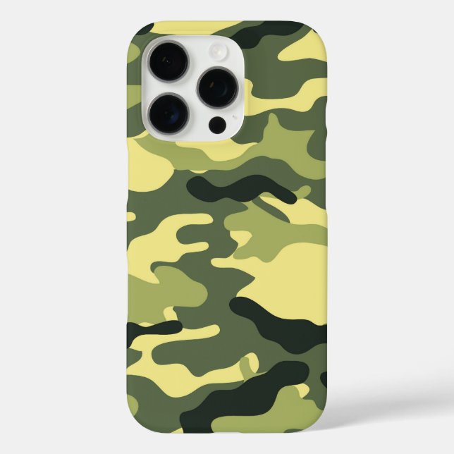 Funda iPhone 16 Pro Camping Camo Caza Camuflaje Verde (Reverso )