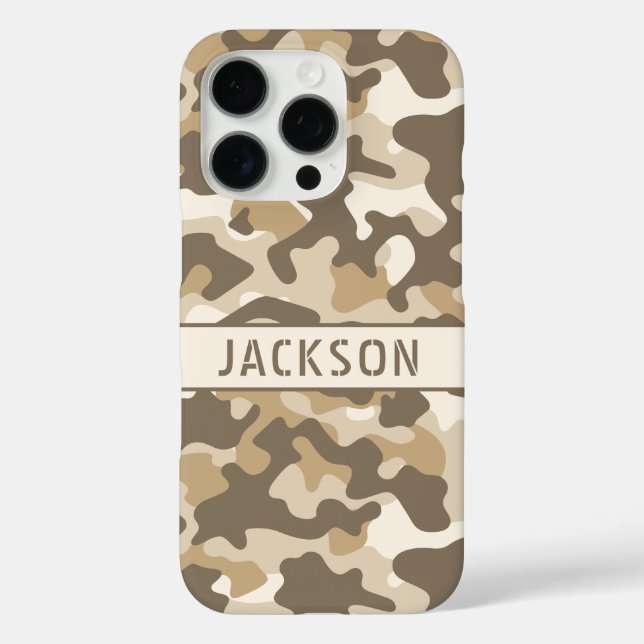 Funda iPhone 16 Pro Camuflaje de desierto personalizado (Reverso )