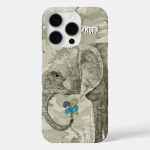 Funda iPhone 16 Pro Camuflaje de elefantes personalizado