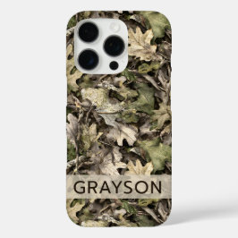 Funda iPhone 16 Pro Camuflaje de Hojas Personalizado