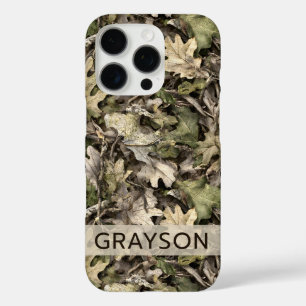 Funda iPhone 16 Pro Camuflaje de Hojas Personalizado