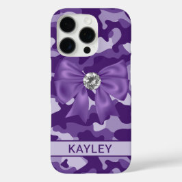 Funda iPhone 16 Pro Camuflaje Morado Brillante Personalizado