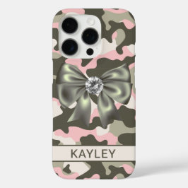 Funda iPhone 16 Pro Camuflaje personalizado rosa brillante verde