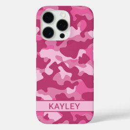 Funda iPhone 16 Pro Camuflaje Rosa Personalizado