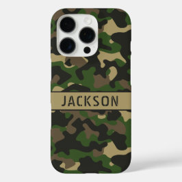 Funda iPhone 16 Pro Camuflaje Verde Marrón Personalizado