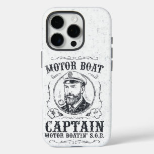 Funda iPhone 16 Pro Capitán de lancha motora divertido pontón en barco