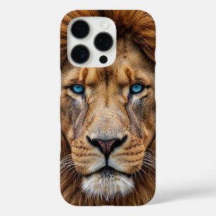 Funda iPhone 16 Pro Cara de León Majestuoso con Ojos Azules Anima Fa