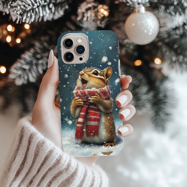 Funda iPhone 16 Pro Caroling Chipmunk con estuche Scarf iPhone / iPad (Subido por el creador)