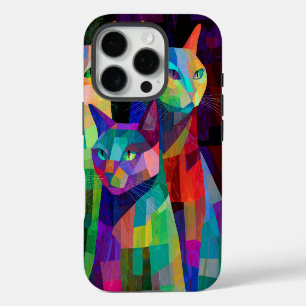 Funda iPhone 16 Pro Centinelas de gato cubista