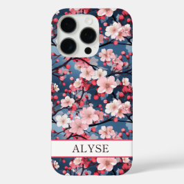 Funda iPhone 16 Pro Cherry Blossoms Japanese Sakura Monogrammed