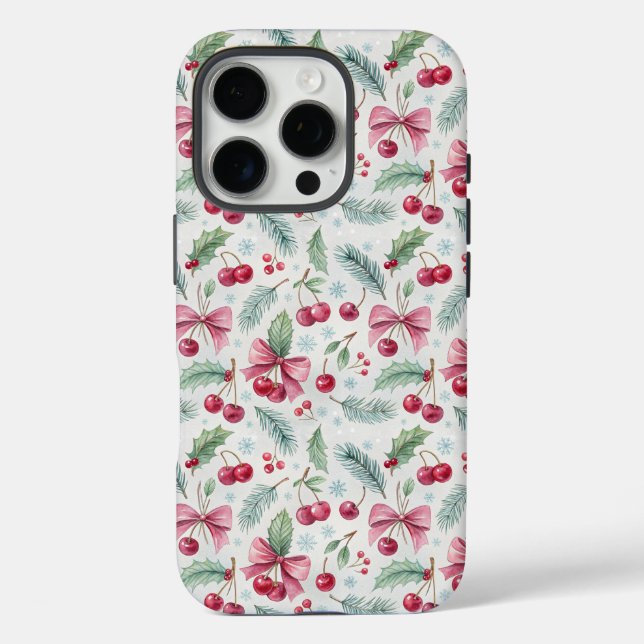 Funda iPhone 16 Pro Cherry Christmas (Reverso )