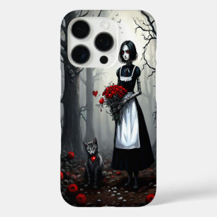 Funda iPhone 16 Pro Chica de robots góticos