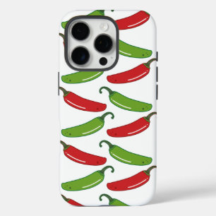 Funda iPhone 16 Pro Chiles Serrano Verde y Rojo