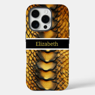 Funda iPhone 16 Pro Cierre de la piel vibrante de una serpiente