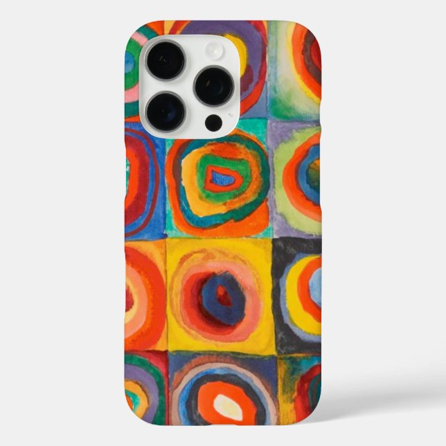 Funda iPhone 16 Pro Círculos de plazas de Kandinsky (Reverso )