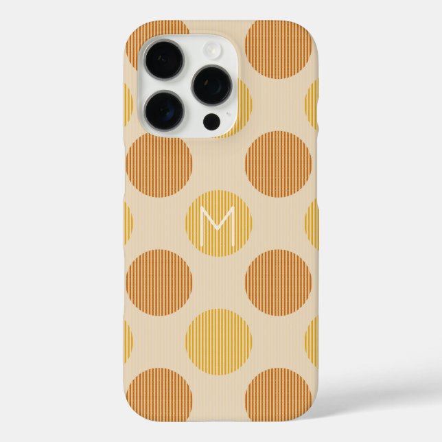 Funda iPhone 16 Pro Círculos modernos monogramas personalizados (Reverso )