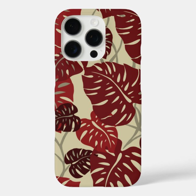 Funda iPhone 16 Pro Cliff Hanger Hawai Monstera Leaf Red (Reverso )