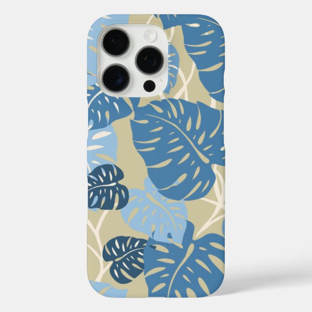 Funda iPhone 16 Pro Cliff Hanger Hawaiano Monstera Leaf Blue (Reverso )