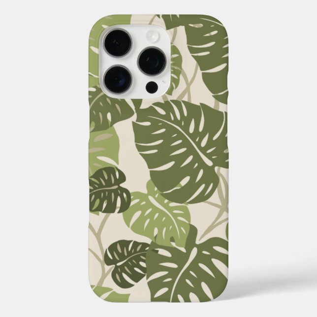 Funda iPhone 16 Pro Cliff Hanger Hawaiano Monstera Leaf Green (Reverso )