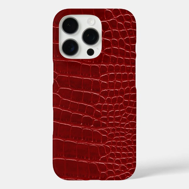 Funda iPhone 16 Pro Cocodrilo Rojo Moderno (Reverso )