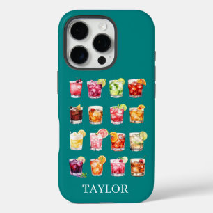 Funda iPhone 16 Pro Cócteles en Abundancia con Monograma